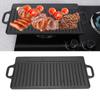 Griddle Pan Non-Stick Cast Iron Grill Griddle Pan Ridged and Flat Double Sided Baking Cooking Tray Bakeware Grill Pan