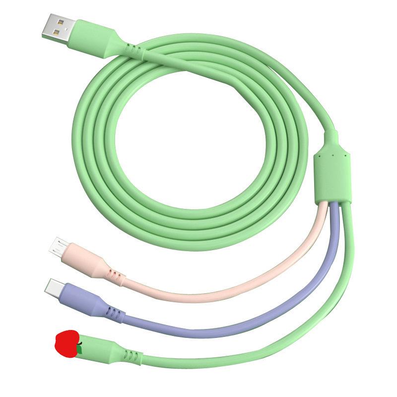 120W Super Fast Three-in-One Charging Cable for Apple, Android, Huawei, and Type-C Devices 1 meter