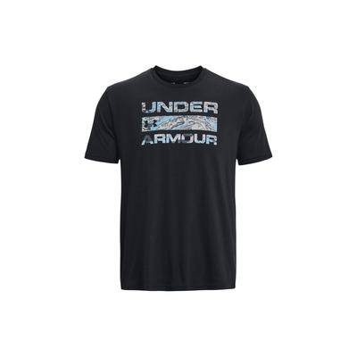 Letter Print Crew Neck Short Sleeve T-Shirt Men Tops Black 1361903-003