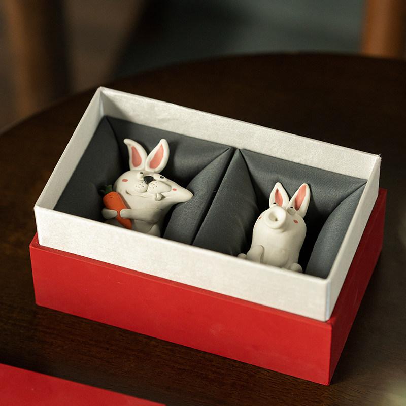 Household Cute Rabbit Pure Handcrafted Home Decoration Creative Gift for Friends, Couples, Anniversary Car Decoration Mascot