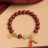 Glücks-Erdnuss-Zinnober-Armband für Damen S9 – Reines silber-vergoldetes Luxus-Erdnuss-Kaninchen-Armband, Geburtstagsgeschenk