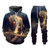 Tier Tiger 3D-gedrucktes Herren-Trainingsanzug-Set Lässiger Hoodie und Hose 2-teilige Sets Herbst Winter Mode Streetwear Herrenbekleidung Anzug