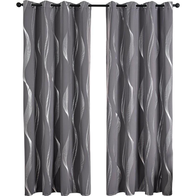 Blackout Curtains Solid Color Thermal Insulation Sun Protection Bedroom Living Room