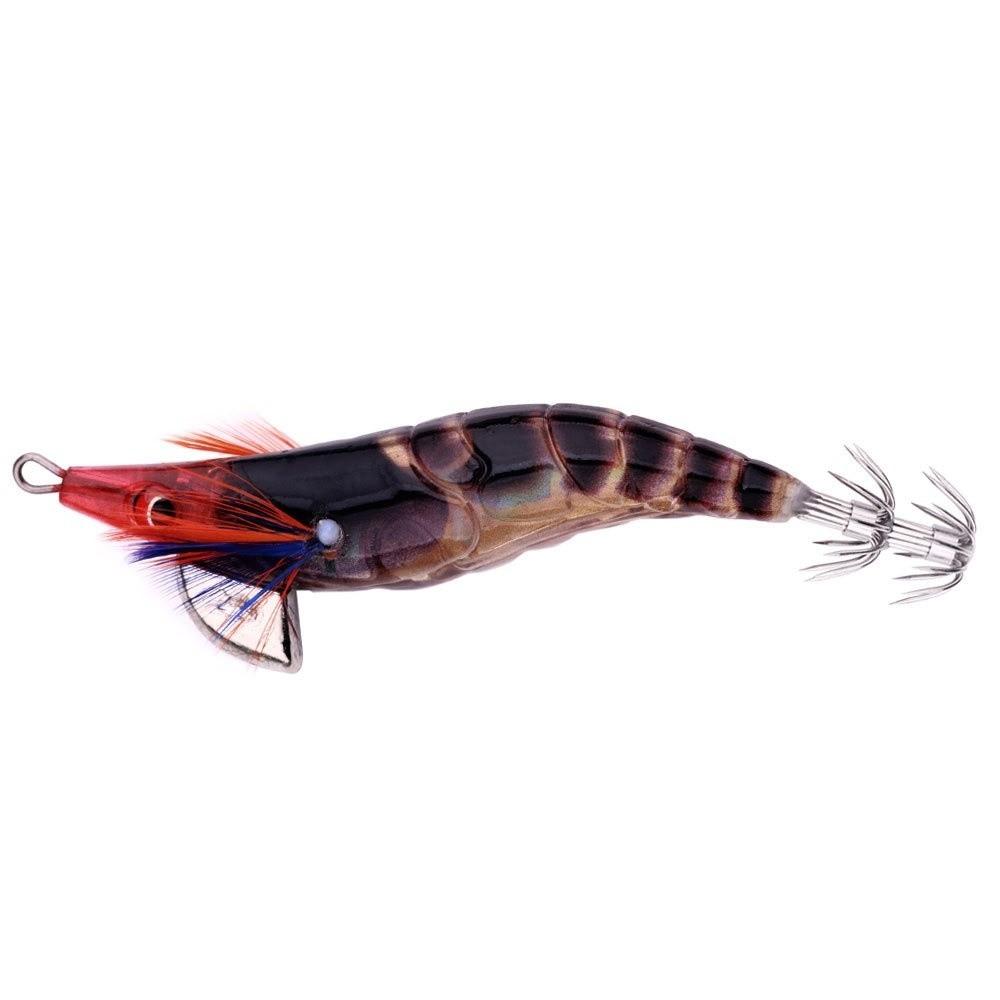 2.5# Hook Artificial Squid Hook Jigs Noctilucent Spinnerbait Squid Wood Shrimp  Night Fishing