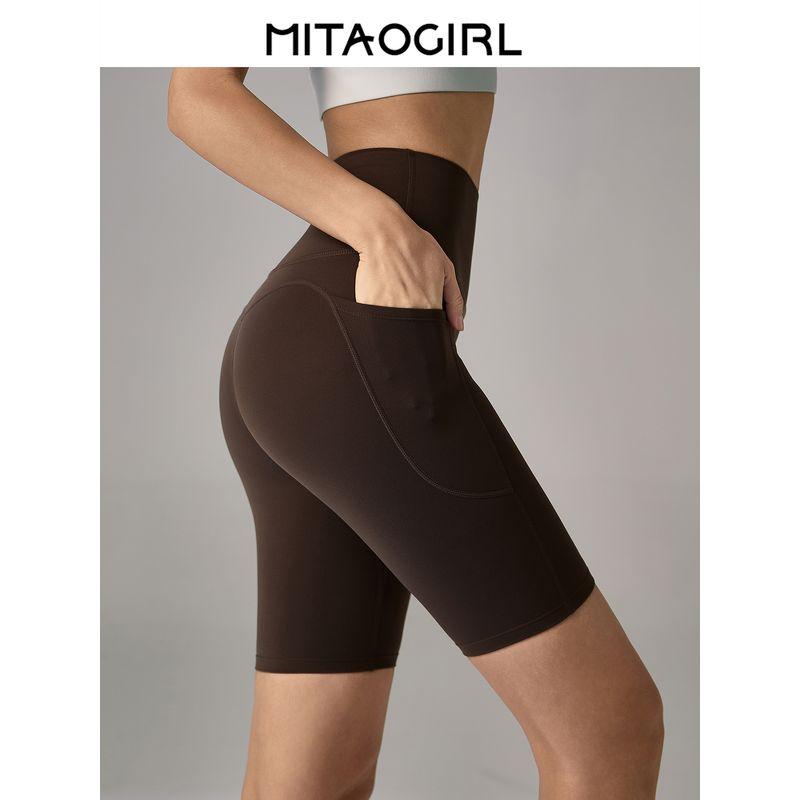 Mitaogirl Kendall Yoga Pants Women High Waist Buttock Lifting Running Sports Shorts Outer Wear Pilates Fitness Pants