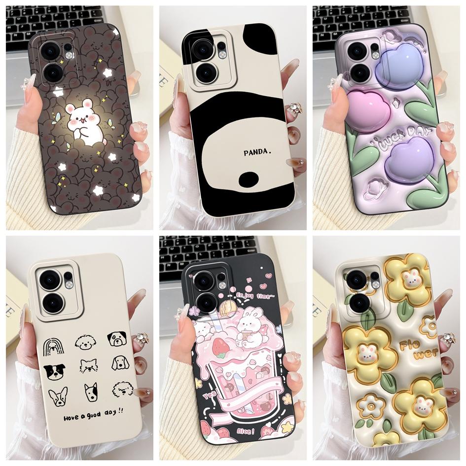 For Oppo Reno 13F 2025 Case Cute Rabbit Panda Flower Soft Silicone Shockproof Cover For OPPO Reno13 FS Fundas RENO13F Phone Case