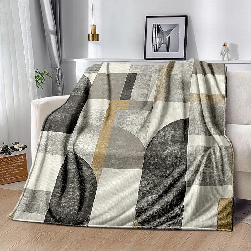 2025 New Style Bohemian Abstract Modern Art Geometry Blanket,Soft Throw Blanket for Home Bedroom Bed Sofa Travel Picnic Gift Kid