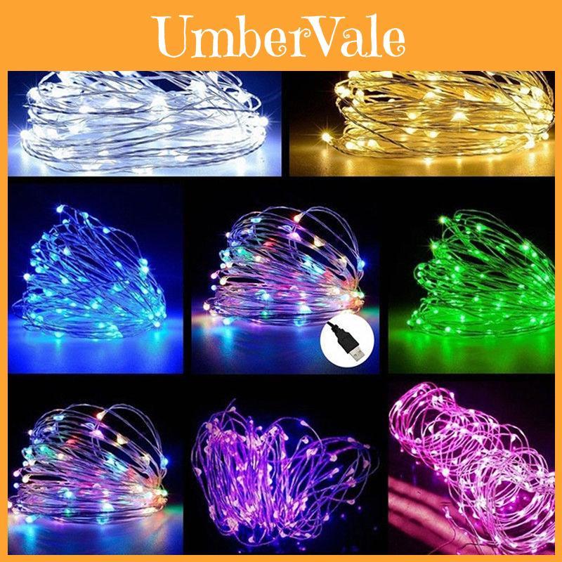 Waterproof 5/10m Usb Led Copper Wire Fairy Light Strip With Flexible Design For Diy Decor