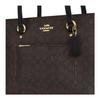 Coach Station 35 Brand Print Coated Canvas And Leather Shoulder Bag Large Women Shoulder Bag Gold Walnut CCD69-IMXAQ