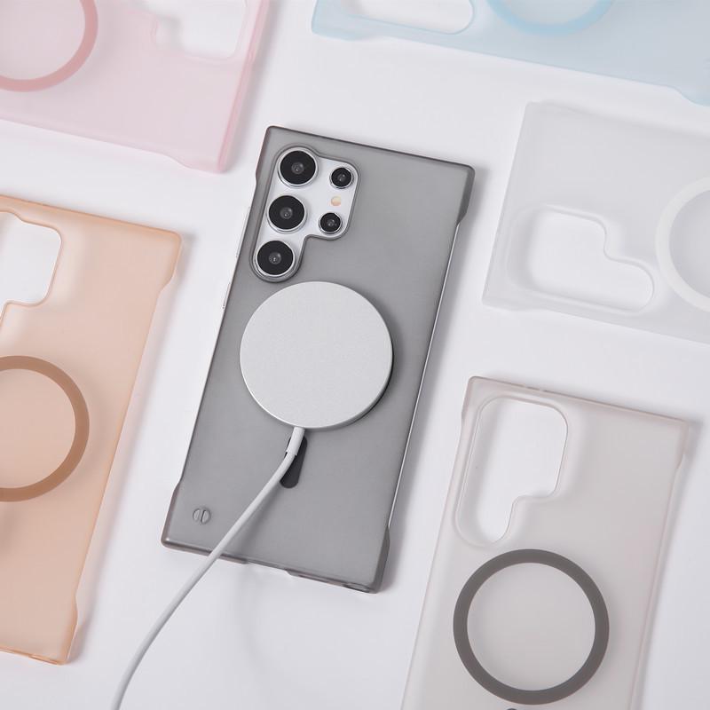 Frameless Magnetic Case for Samsung S23/S24/S25/S26 Ultra - Frosted, Large Hole Design
