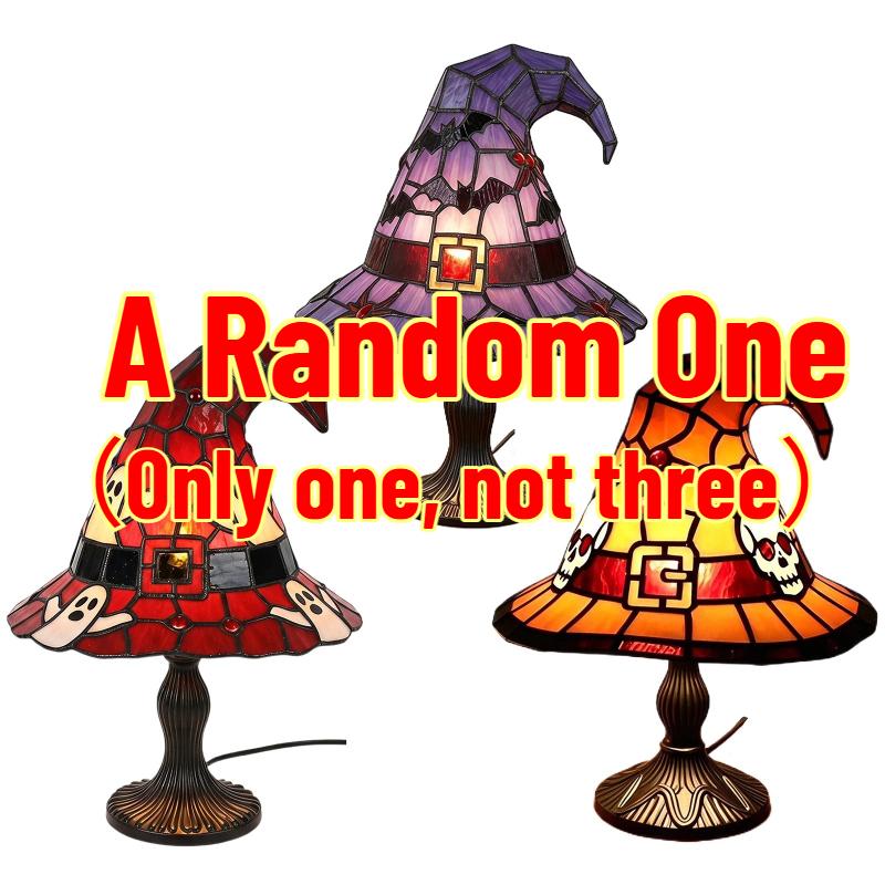 Handcrafted Retro Resin Witch Lamp Wear Resistant Gothic Wizard Hat Night Light Halloween Tabletop Lamp for Bedroom Bookshelf Home Decor 1PC random style