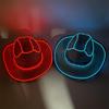 LED Luminous Cowboy Hat - Western Style for Men & Women, Large Brim Straw Sun Hat for Summer and Outdoor Performances