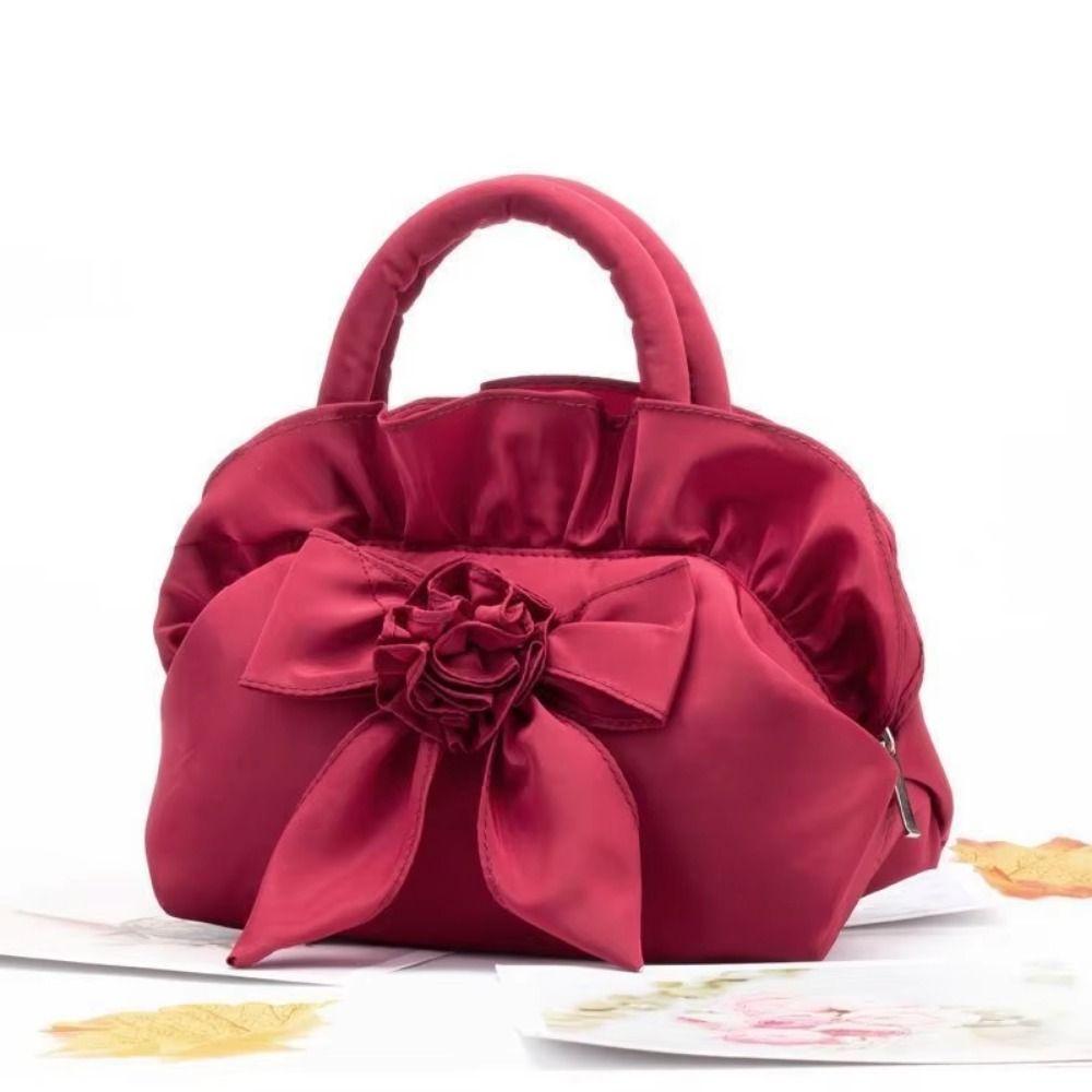 Flowers Ladies Handbag Zipper Mini Mother Bag Lolita Gothic Handheld Purse  Outdoor
