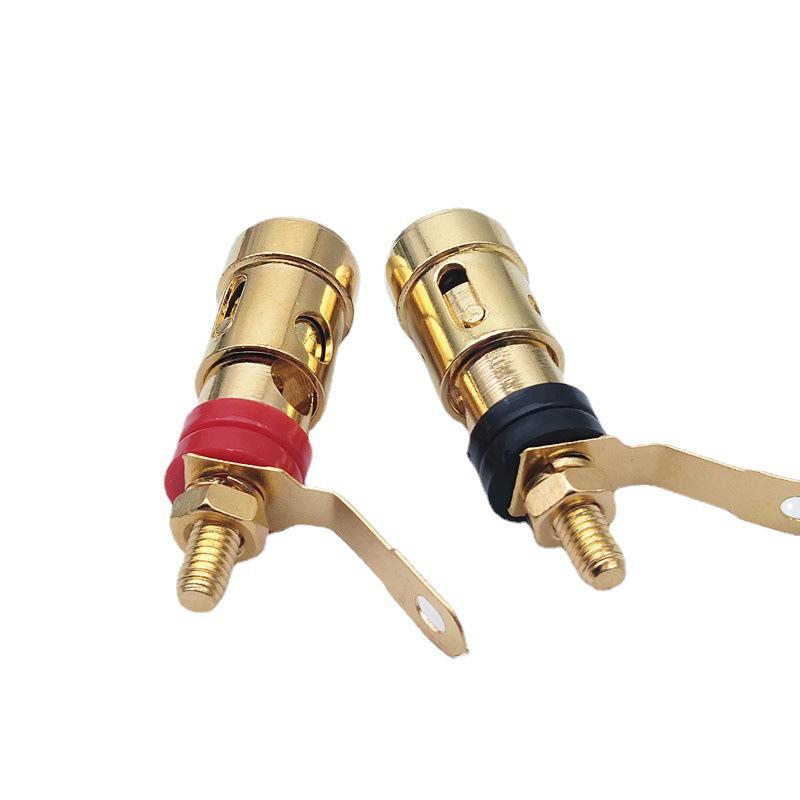 Gold-Plated 40mm Self-Locking Push-Type Speaker Binding Post Socket