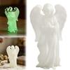 Glow-in-the-dark Angel Glow?in?the?Dark Praying Figurine, Luminous Guardian Statue, 3D Printed Delicate Wings Figurine Desktop Ornament