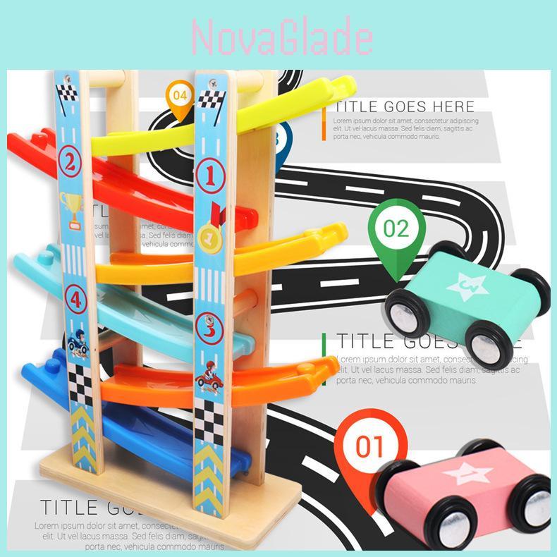Fun Six Floor Glider Track Set Children Puzzle Toy For Kids With Sliding Car Design For Educational Play