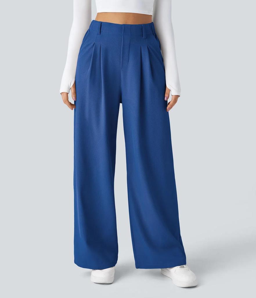 Women's High Waist Wide Leg Drape Pants - Versatile, Casual, Long and Loose Fit
