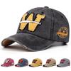 New Cotton Letter W Baseball Cap Retro Outdoor Sports Caps Women Bone Gorras Curved Fitted Washed Vintage Dad Hats For Men