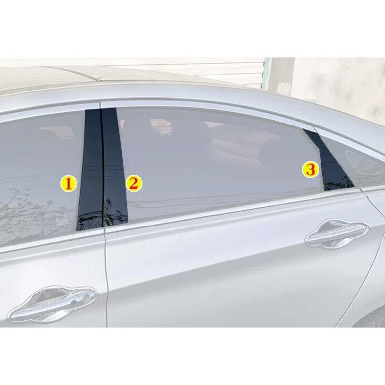 Titanium Black Exterior Window Bc-Pillar Decoration For Hyundai Sonata 2011-2014