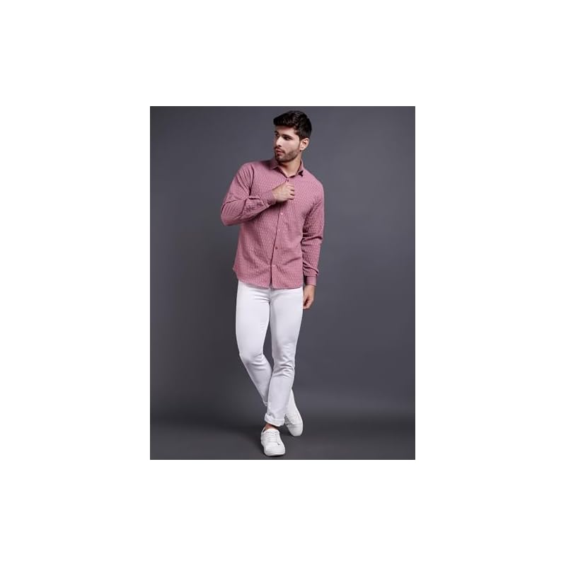 Tagas Men' Regular Fit Shirt (MsHexaPinkL