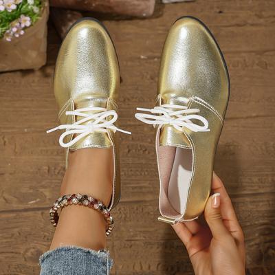 22 Large Size Single Shoes New Beautiful Single Shoes Pointed Lace-up Fairy Wind Student Single Shoes