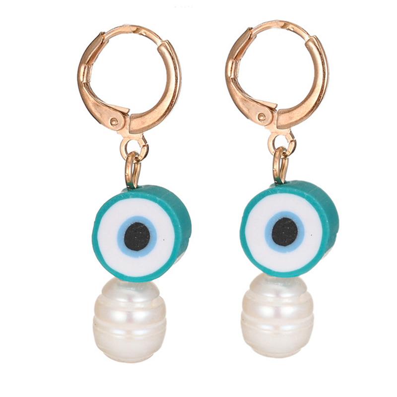 

Богемные серьги-кольца с пластиковым жемчугом для женщин и девочек, подвески, красивые серьги-капли с злыми глазами, ювелирные изделия, подарки