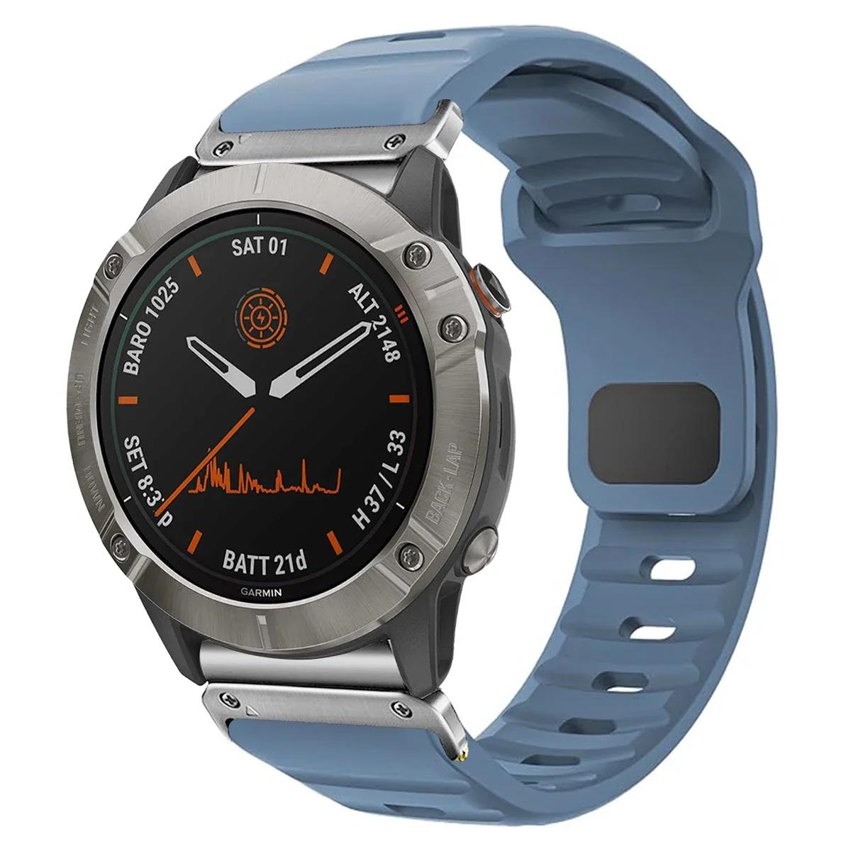 

22mm 26mm QuickFit Silicone strap For Garmin Fenix 8 E 7 7X 6X Pro 5XPlus Epix Pro Gen 2 47mm 51mm/Enduro 3 No Gaps Watchband 26mm