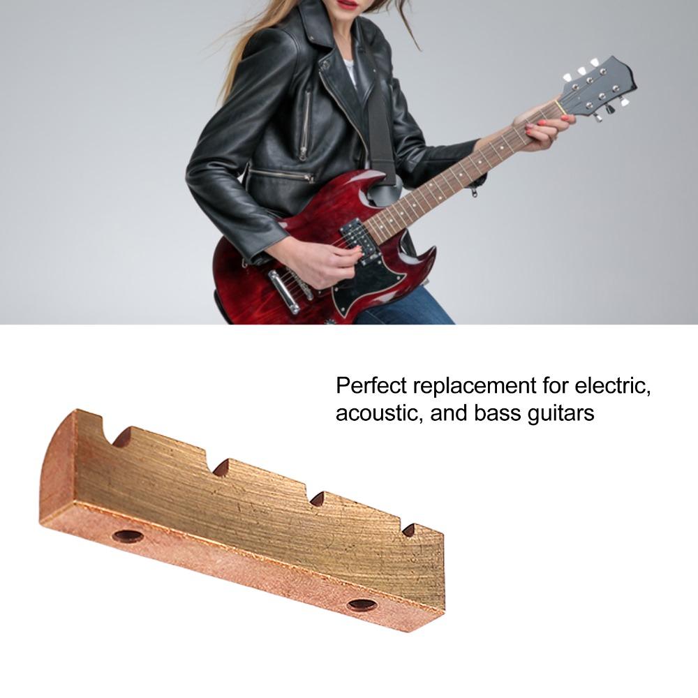 Cejuela de Latón Pre-ranurada para Bajo Eléctrico de 4 Cuerdas Bajo Eléctrico Guitarra Bajo Eléctrica