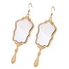 Exquisite Mirror Earrings Reflective Mirror Pendant Stud Earring for Women Girl