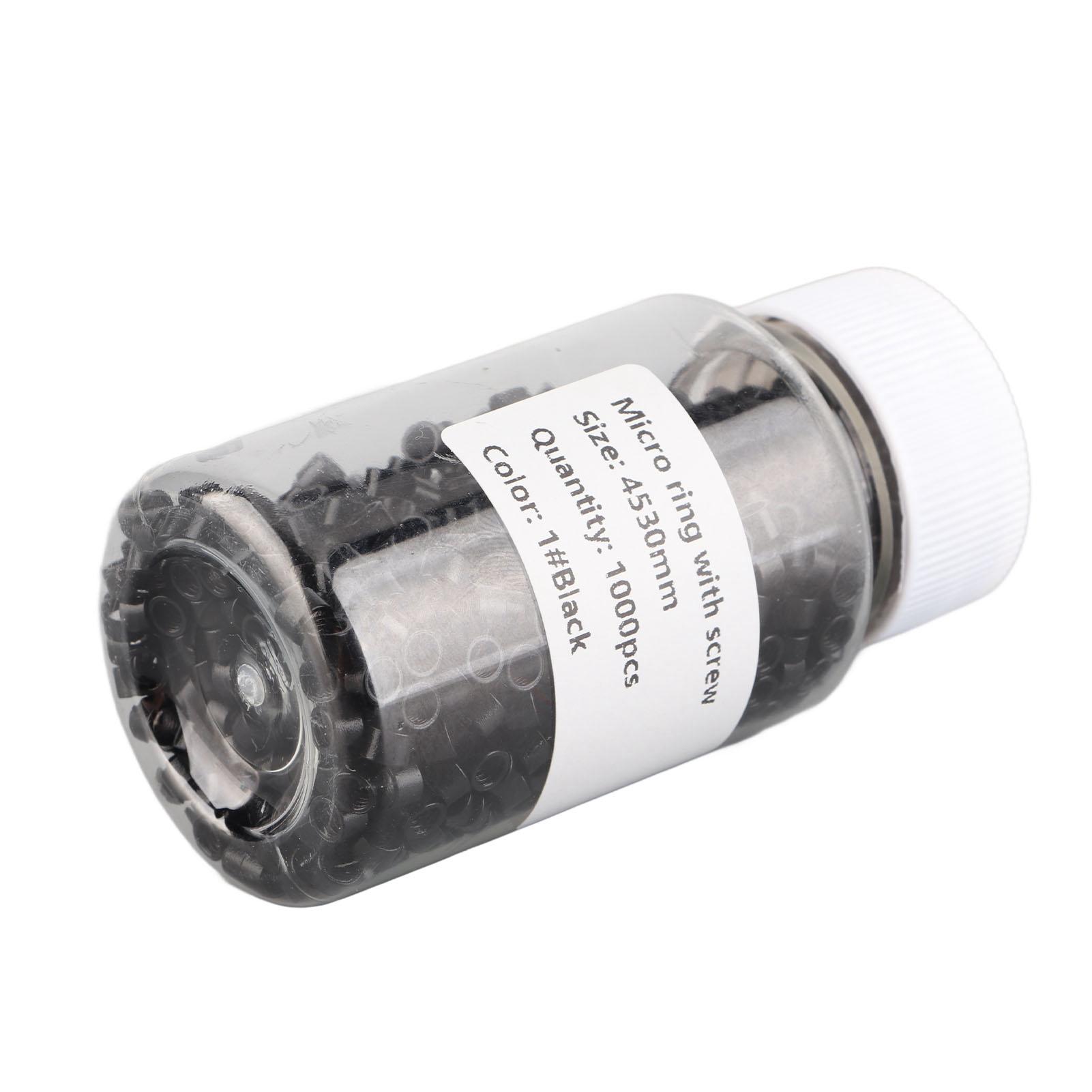 

1000 шт. алюминиевые микро-звенья кольца бусины винт микро-кольца инструмент для наращивания волос черный