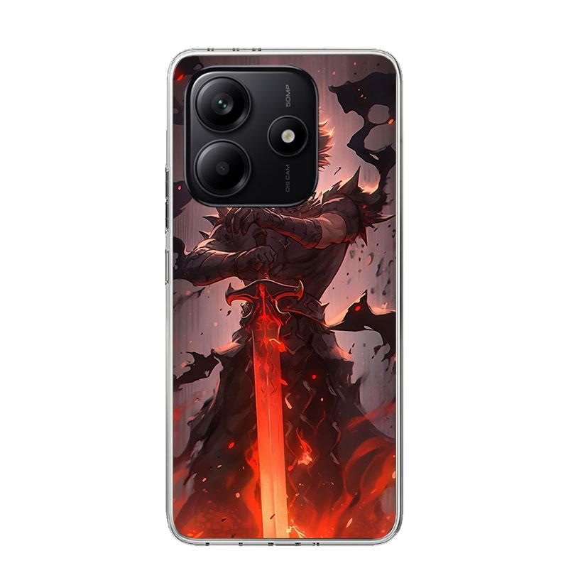 Black C-Clovers Anime Phone Case For Xiaomi Redmi Note 15 14 13 12S 12 Pro Plus 11S 11E 11 11T 10S 10 Art Soft Pattern Cover Red