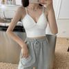 Ice Silk Camisole with Built-in Padded Cups and Elegant Back Design