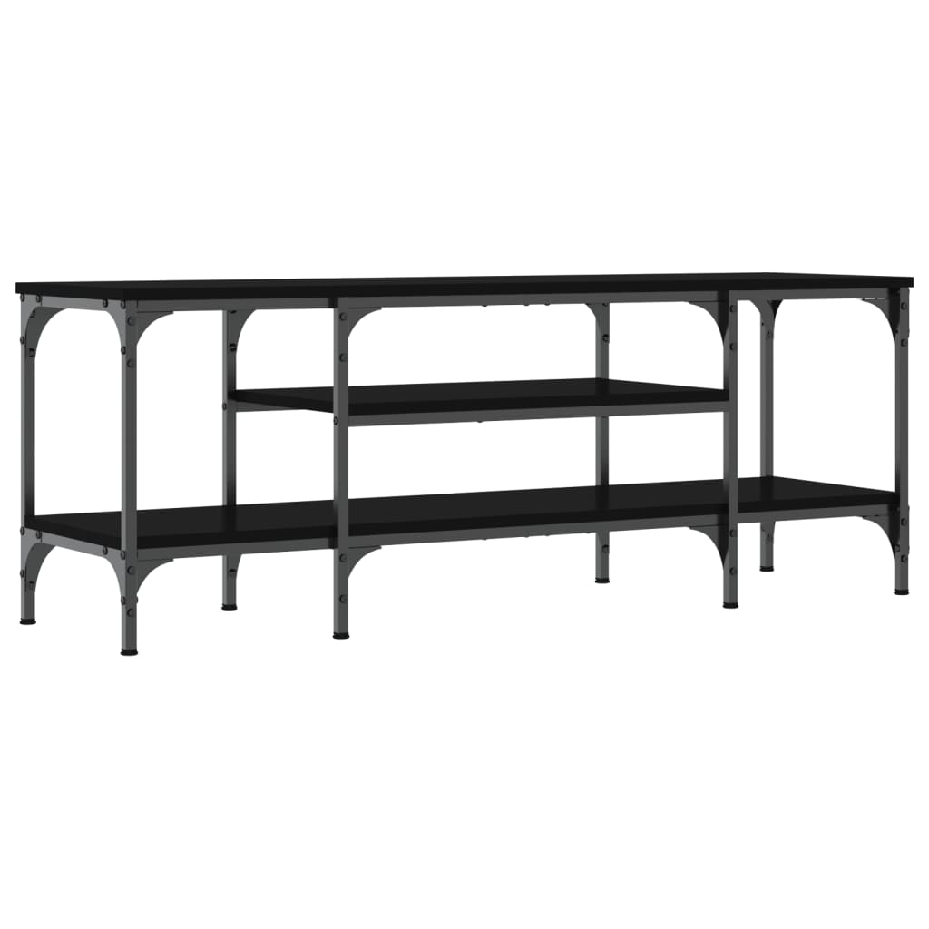 TV Cabinet Black 121x35x45 cm Wood Based Panel & Iron