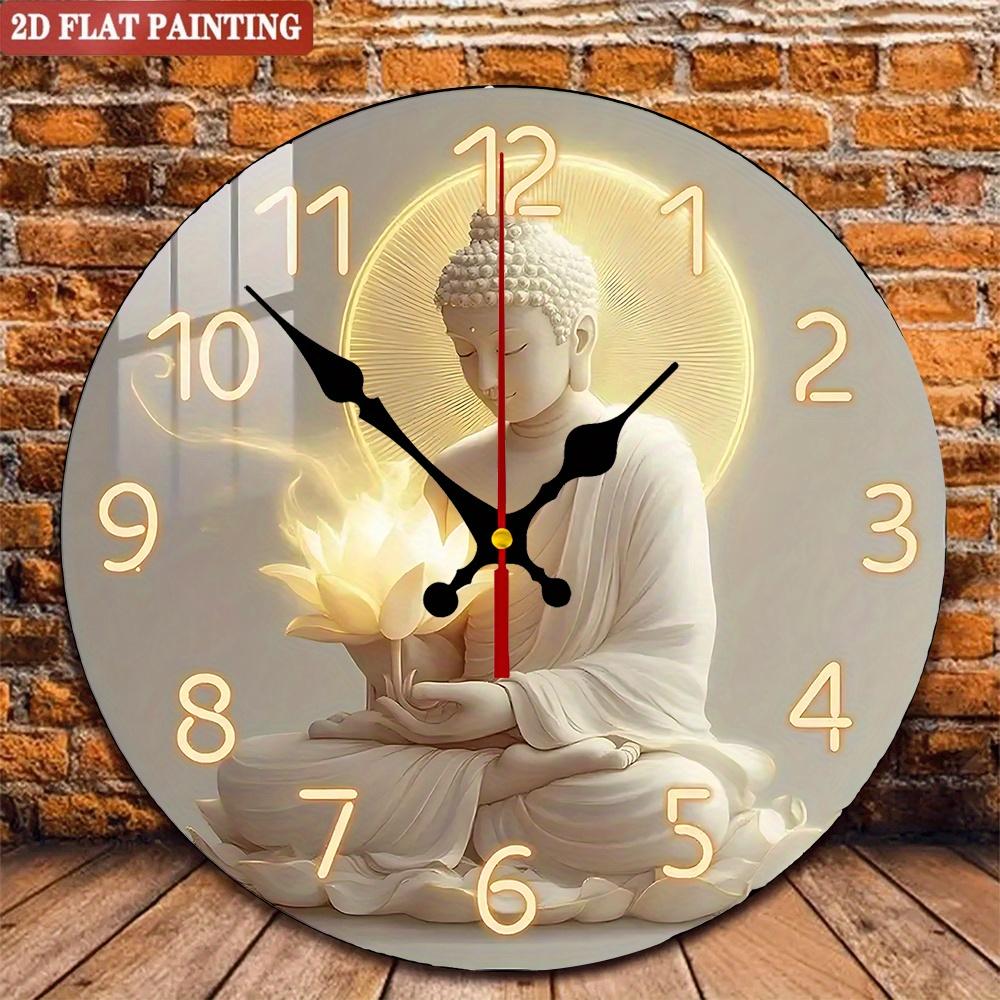 

Buddha Wall Clock. Lotus flower design for meditation room or living room. A wonderful gift.