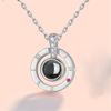 Dropshipping I LOVE YOU In 100 Languages Projection Necklace For Memory Of LOVE Choker Collier Round Shaped Drop Shipping