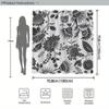 1 Solid Color Botanical Digital Painting Shower Curtain, Dense Floral Pattern, Polyester Fabric, Machine Washable, With Hooks