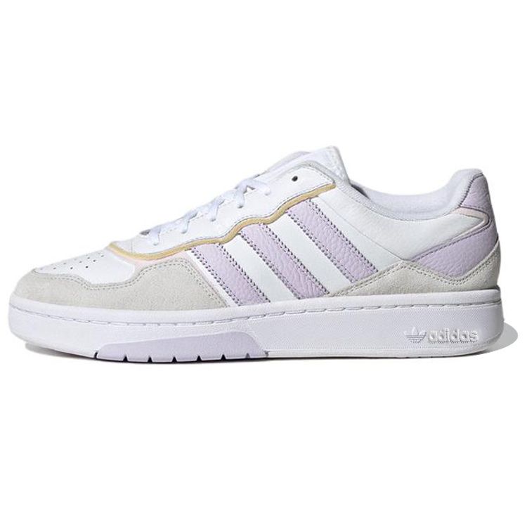 

Adidas Originals Courtic Leather Slip Resistant Durable Low Top Skate Shoes Unisex Sneakers White Purple ID4079 35⅔