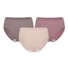 Cottonmom Women's 7A Antibacterial Mid-Waist Panties 3-Pack