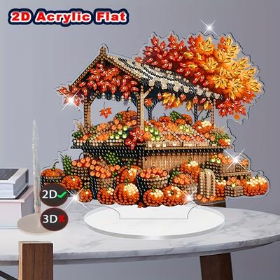 2D Flat, DIY Diamond Painting Acrylic Desktop Decoration, Suitable for Wall Decoration, Porch, Room, Villa, Accents Home, Hallway, or Workplace - Rust