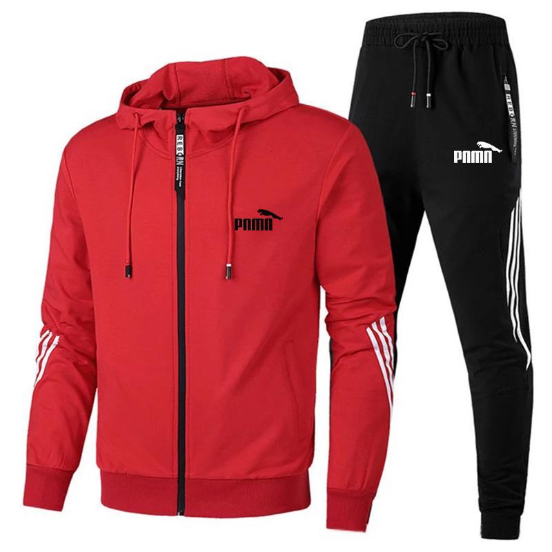 Herren Frühling & Herbst Sportbekleidungsset: Trendiges Kapuzensweatshirt & Lässige Laufhose