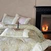 4-Piece All-Cotton Velvet Cotton Bed Cover Set - Pure Cotton Tencel Duvet Cover With Fitted Sheet
