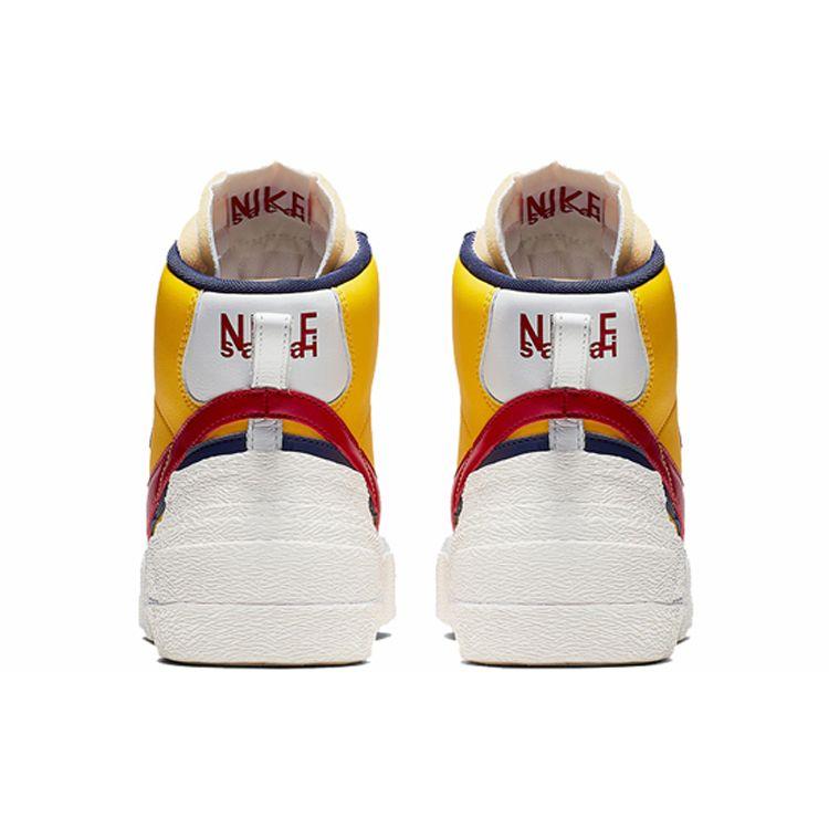 Sacai X Nike Blazer Mid Maize Navy Unisex Sneakers Yellow Varsity-Maize Midnight-Navy-White-Varsity-Red BV0072-700