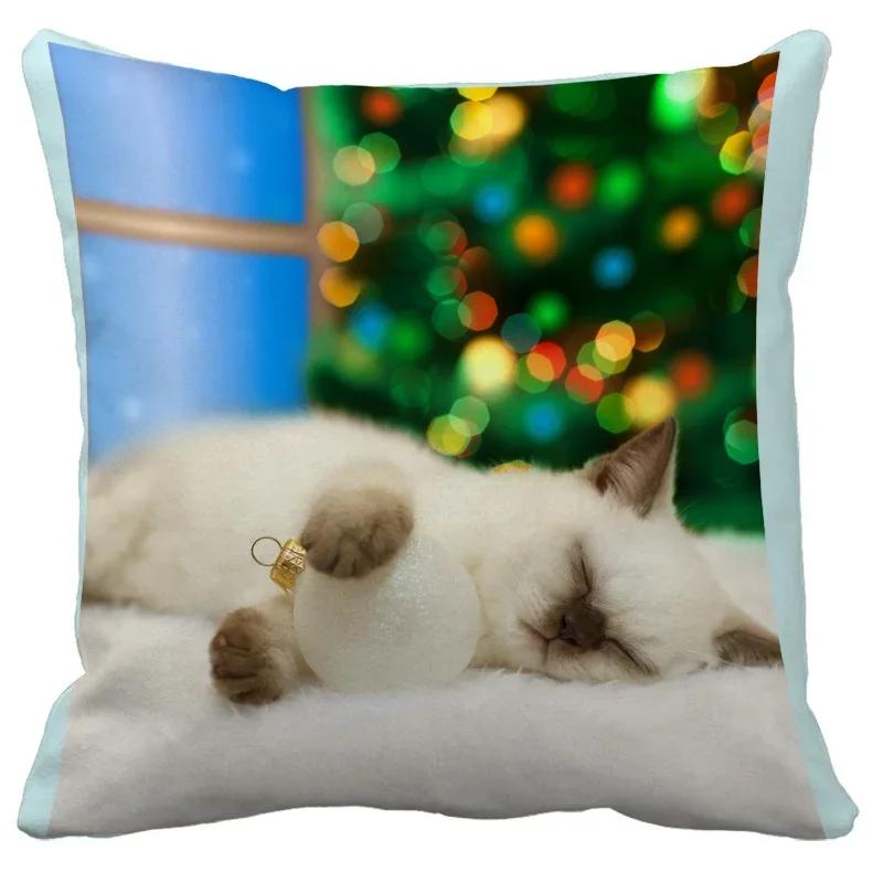 Lovely Pet Cat Pillow Cases Sleeping Bubble Black Cats Animal Cushion Cover Sofa Living Room Home Decorative Custom Pillowslip