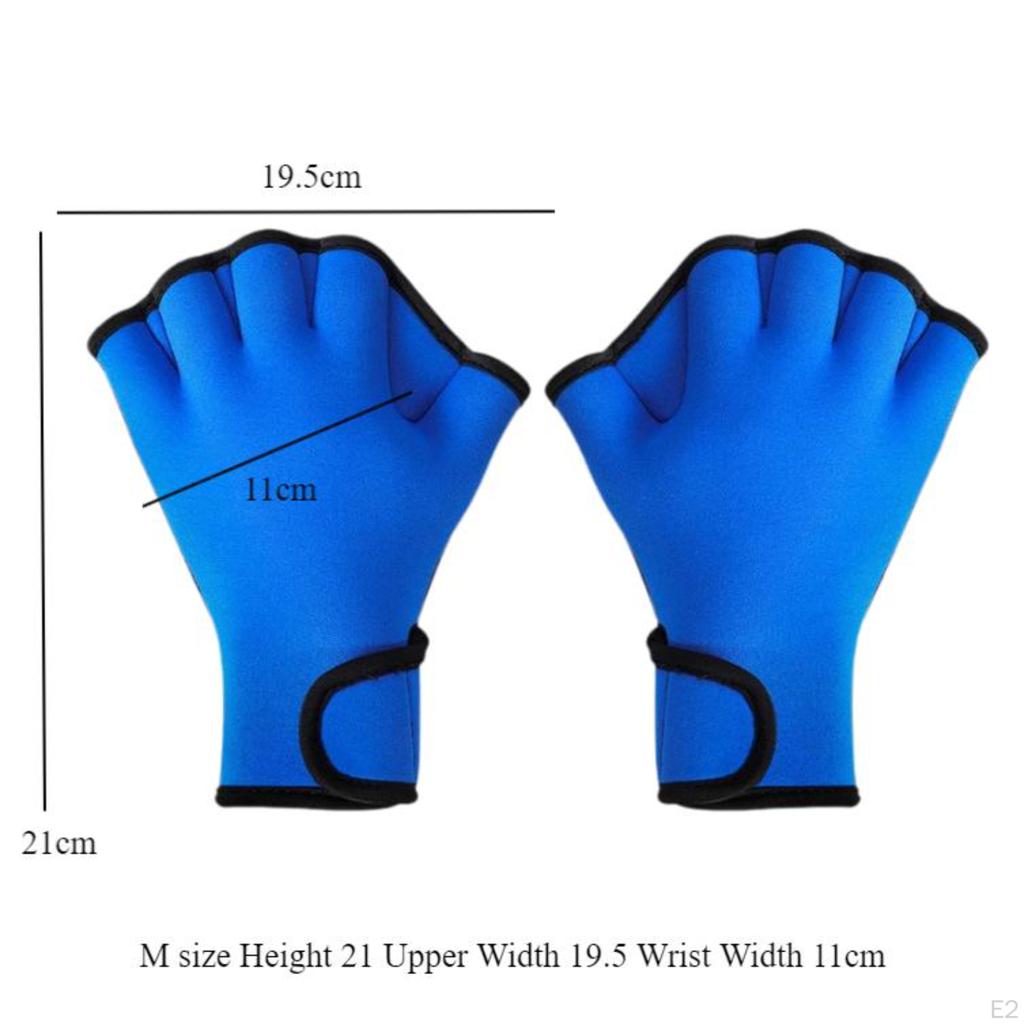 Swim Webbed Gloves Aquatic with Wrist Strap Fingerless Diving for Paddle