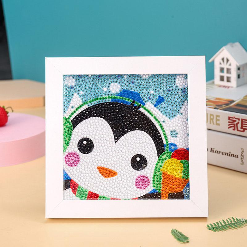 New Diy Diamond Painting Solid Wood Photo Frame Boxed Diamond Sticker Owl Cartoon Hand-Pasted Diamond Painting
