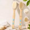 Wet Dry Use Shower Brush Long Wooden Handle Bristle Massage Scrubber for Back Foot Body Exfoliation Dead Skin Remove