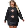 Plus-size Women's Loose and Casual Pullover Sweater with Diamond-patterned Jacquard Yarn, Embroidery and Beading