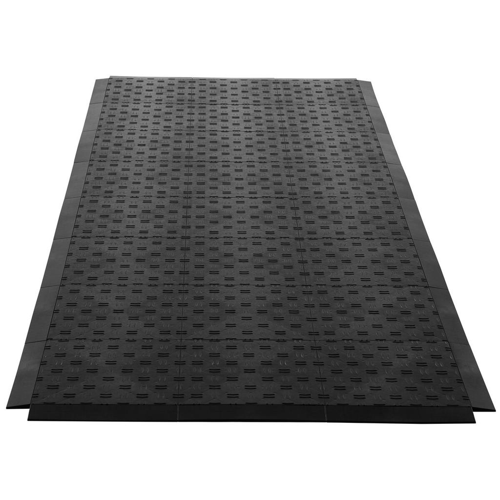 Female Garage Floors Transition Edge Kit, 15 PCS Sturdy PP Interlocking Modular Garage Floor Edging Slip-resistant, Easy Assembly Compatible Only With