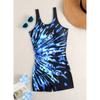 2026 New Racing Swimsuit Women's Personalized Printed One-piece Boxer Briefs Casual Conservative Swimwear