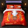 Set Biancheria da Letto Personalizzato con Nome Testo Lamine Yamal 1 Copripiumino+2 Federe Logo Calcio Regalo Personalizzato per Occasioni Speciali Decorazione Camera da Letto